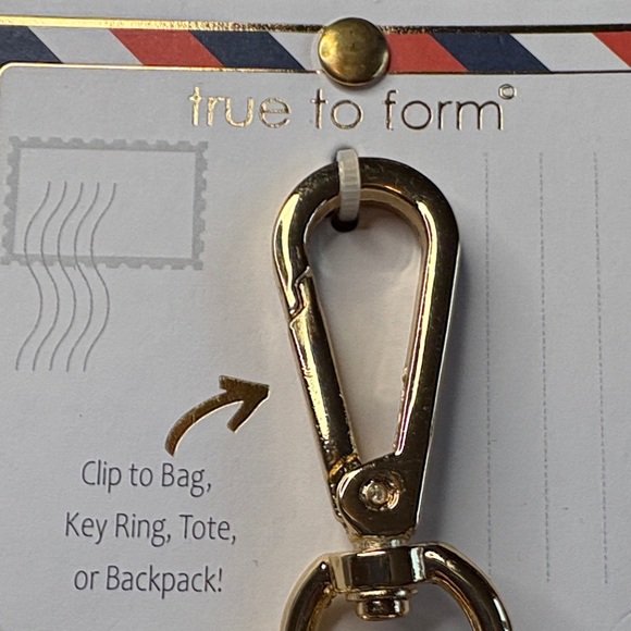 True to Form Gold toned Travelers Charm and Key Ring - Picture 3 of 4